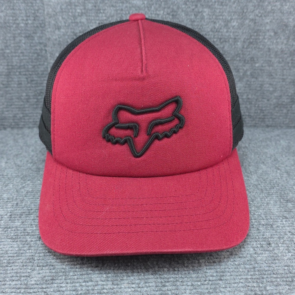 Fox Racing Hat Cap Mens Snapback Red Black Mesh Trucker Motocross‎ Racing OSFA